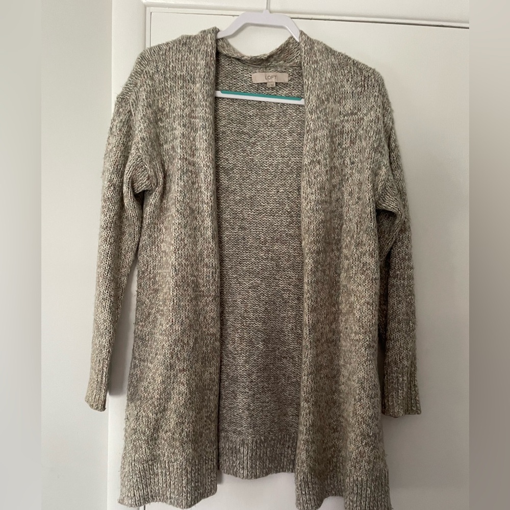 LOFT Grey Colored Open Faced Sweater
